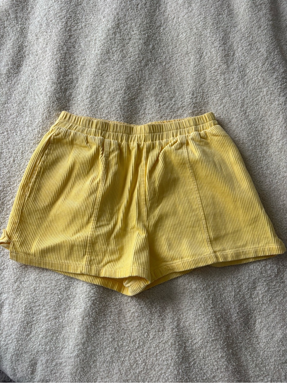 Double Zero Yellow Ribbed Shorts